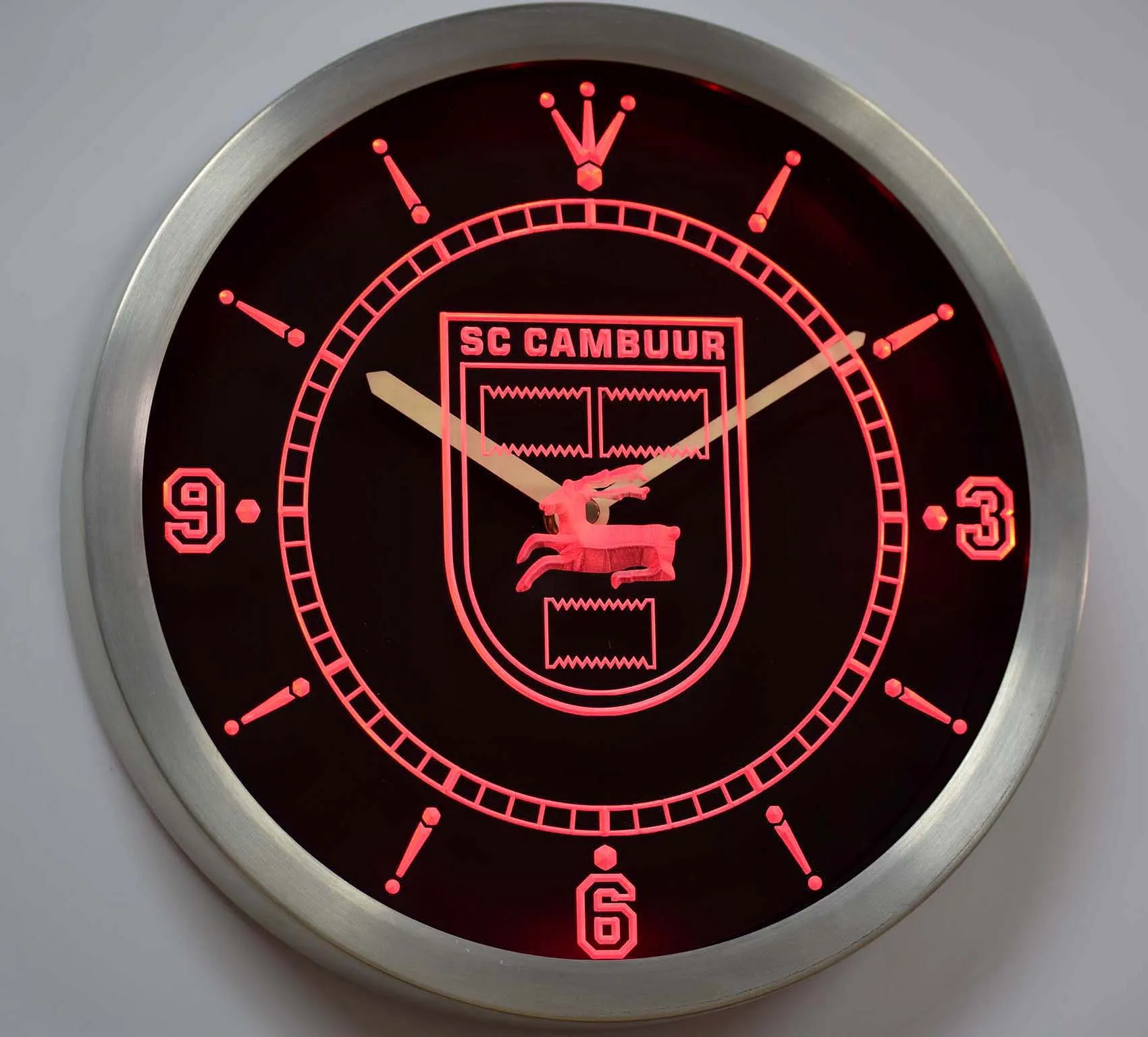 nc1019 SC Cambuur Leeuwarden Eredivisie Football Neon Light Signs LED Wall Clock 3
