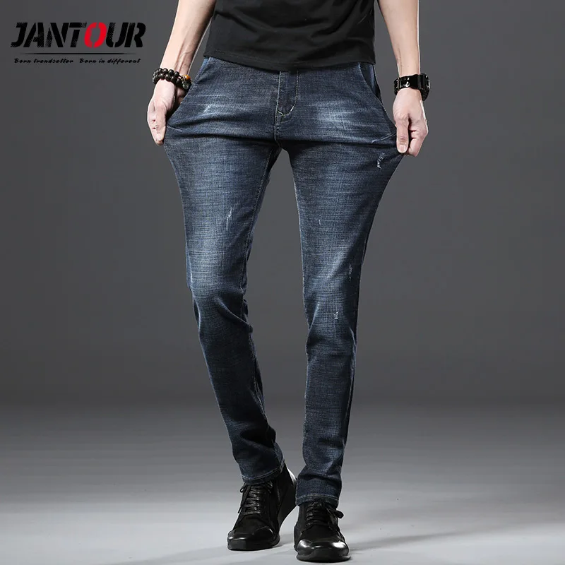 

Jantour 2019 spring arrival trousers high quality casual slim fit jeans men ,men's Classic pencil pants , mens stretch jeans men