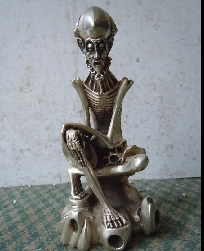 

Chinese silver carved Buddhism bony arhat Buddha Sculpture Statue