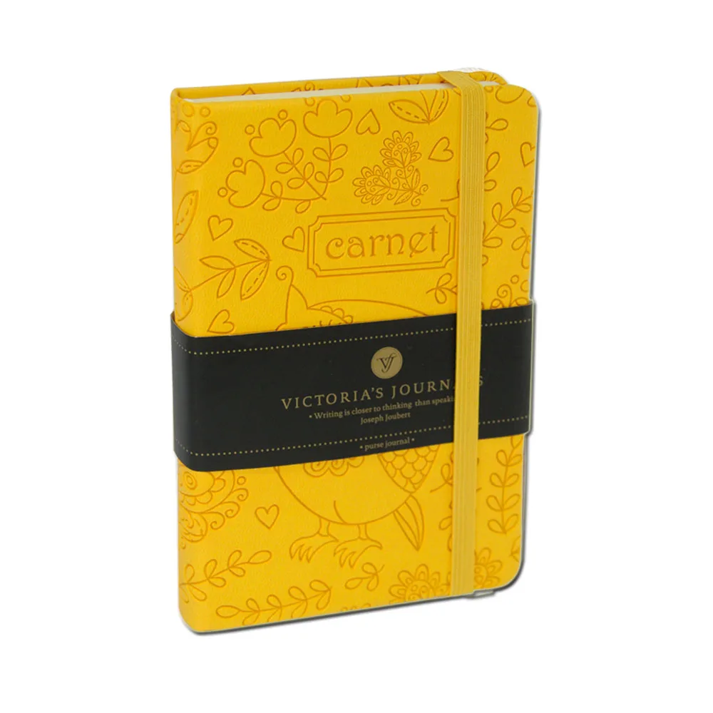 CARNET Small Hard Cover Ruled Notebook Elastic Band Lined Journal