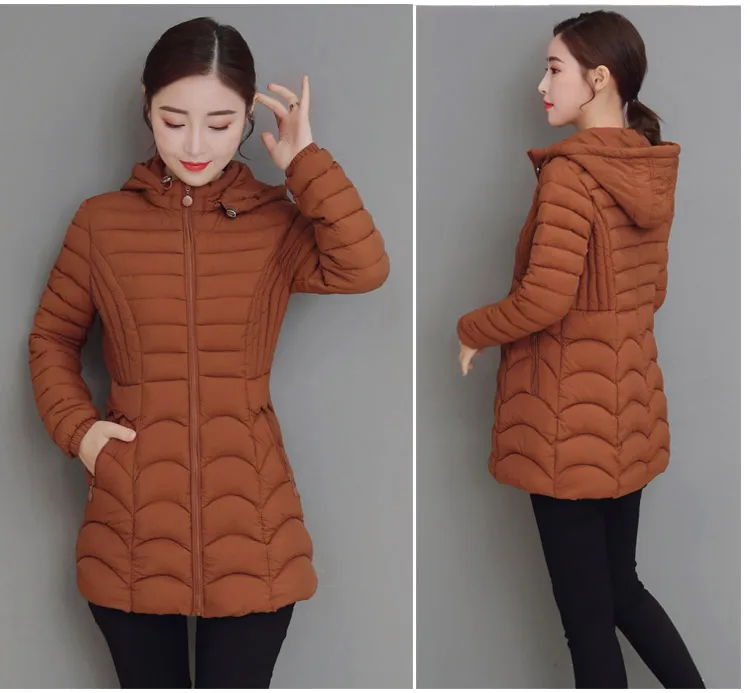 YAGENZ осенне-зимняя куртка женская парка пальто размера плюс 6XL Корейская тонкая пуховая хлопковая куртка Женские топы куртка с капюшоном и двойным карманом