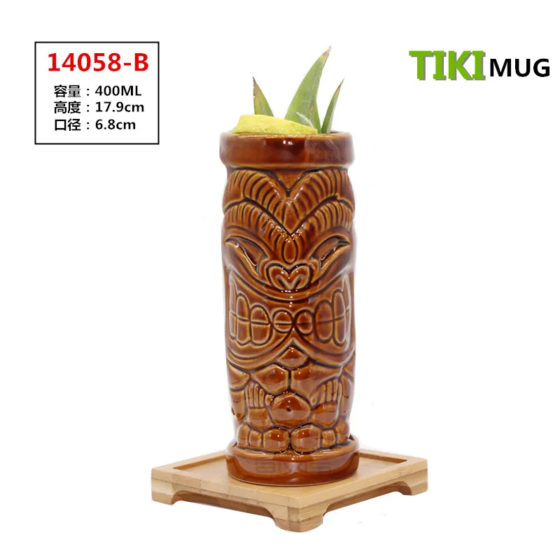 Hawaii Tiki кружки Коктейльные футбольные чашки пивные напитки Кружка вина керамическая Tiki кружки - Цвет: see chart