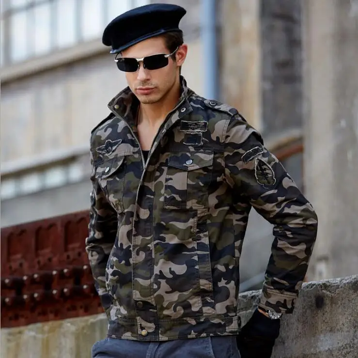 Классический тренд Camouflage Military Jacket Для мужчин пальто осень-зима Теплые Топы мужской ветрозащитный армия вентилятор хлопковые Пиджаки