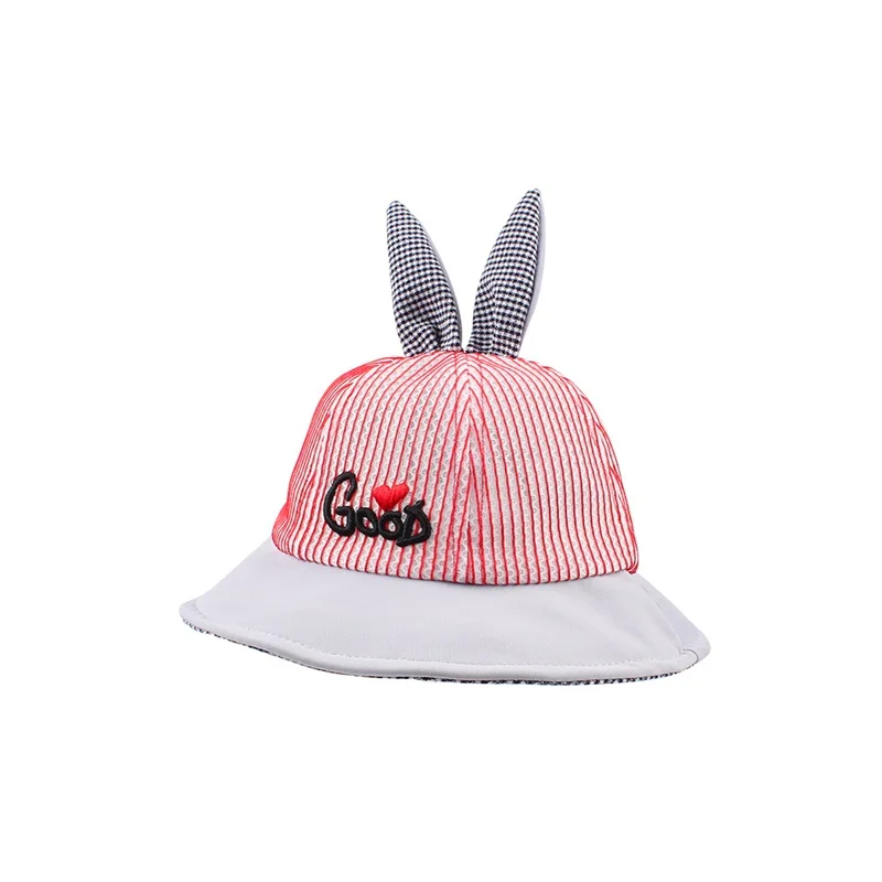 Mesh Bunny Baby Hat Breathable Soft Kids Hat Boys Girls Summer Sun Cap Wide Brim Lace Up Baby Hat With Ears Baby Girls Clothing (24)