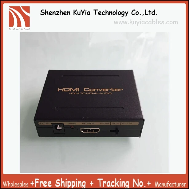 

KUYiA Free Shipping HDMI To HDMI With Audio Converter Extractor Splitter SPDIF+L/R Audio Out Supports Full HD1080p