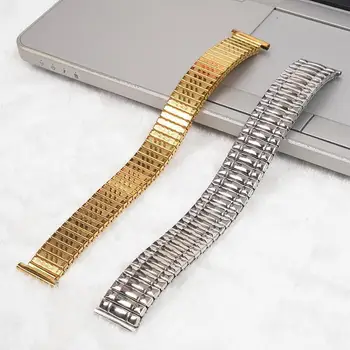

10 12 14 16 18 20 MM Stainless Steel Parts Watch Band Strap Silver Metal Watch Bracelets Stretch Expansion Watch Accessories