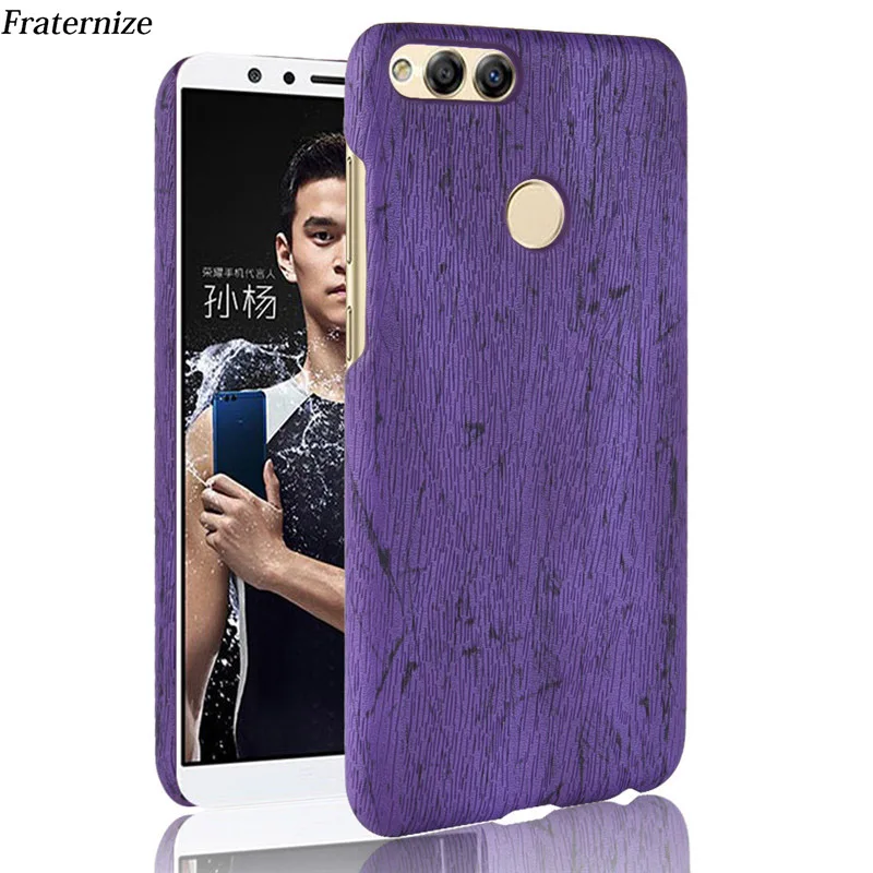 

Retro Wood Grain Pattern Leather Case For Huawei Honor 6X 7X V10 V9 Play 6A 6C 5C Hard Back cover For Honor 9 Lite 7A Mate SE