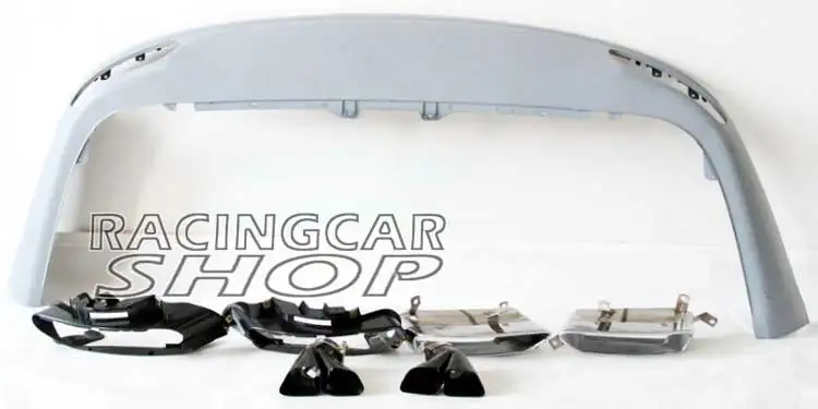 W12 STYLE Rear Diffuser Exhaust Tips Muffler End For Audi A8 Standard Bumper 08-13