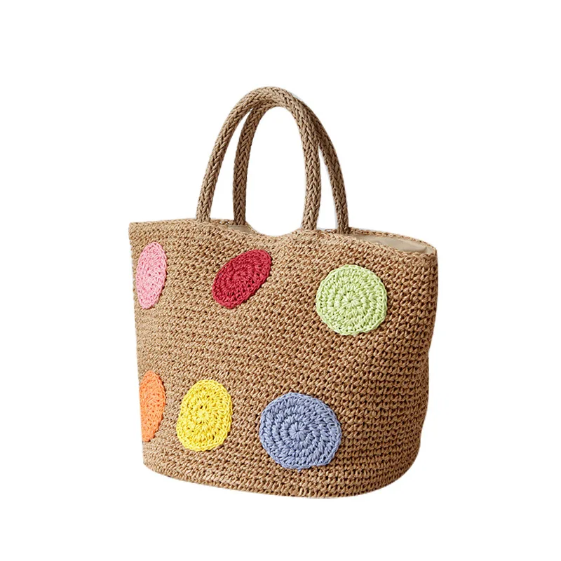

Simple Beach Bag Straw Handbag Female Handmade Woven Bag 2019 Fresh Boho Bucket Handbag Ladies Holiday Casual Tote Drop Shipping