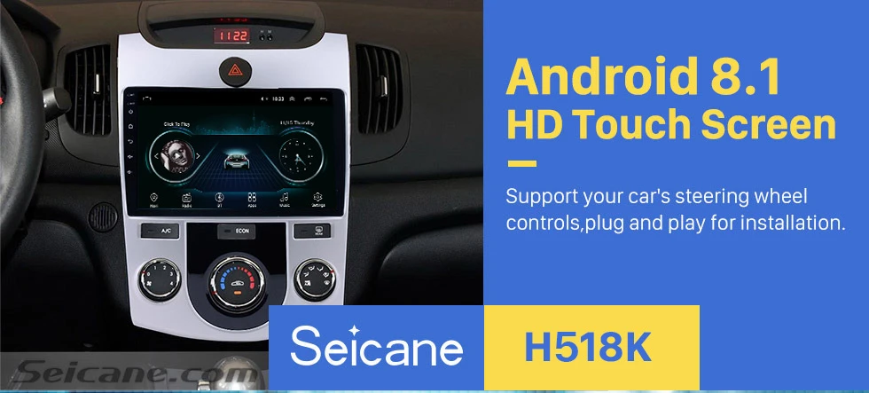 Seicane 9 дюймов 2DIN gps навигация Android 8,1 Автомагнитола для KIA Forte MT 2008 2009 2010 2011 2012 Поддержка Bluetooth DVR WiFi