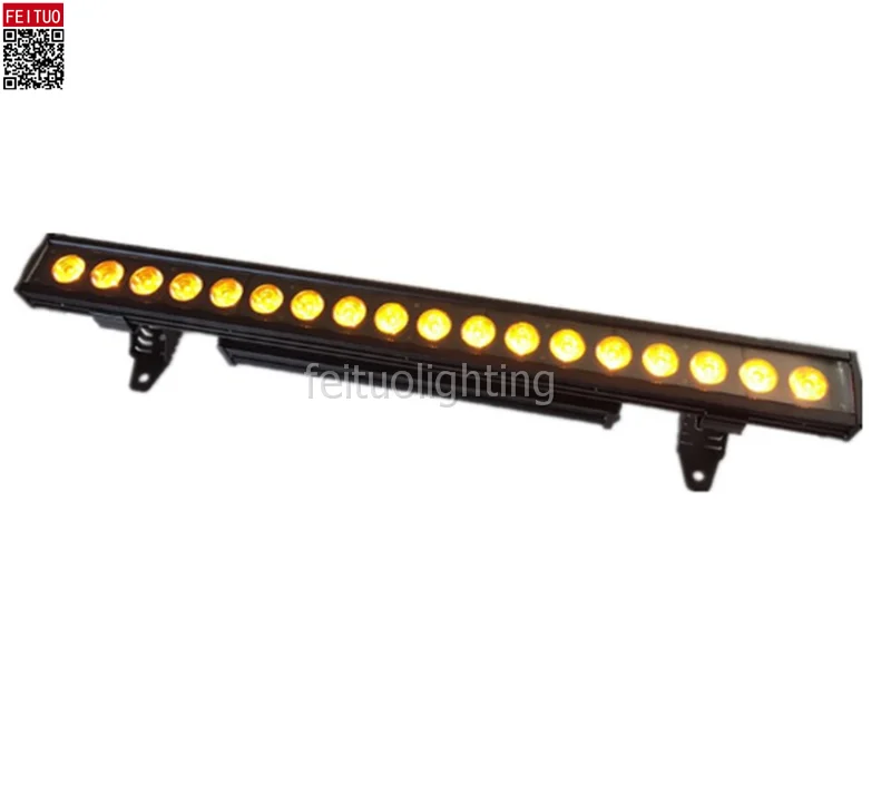 8/lot battery powered led light bar 18x18w rgbwa uv 6 in 1 wireless led
