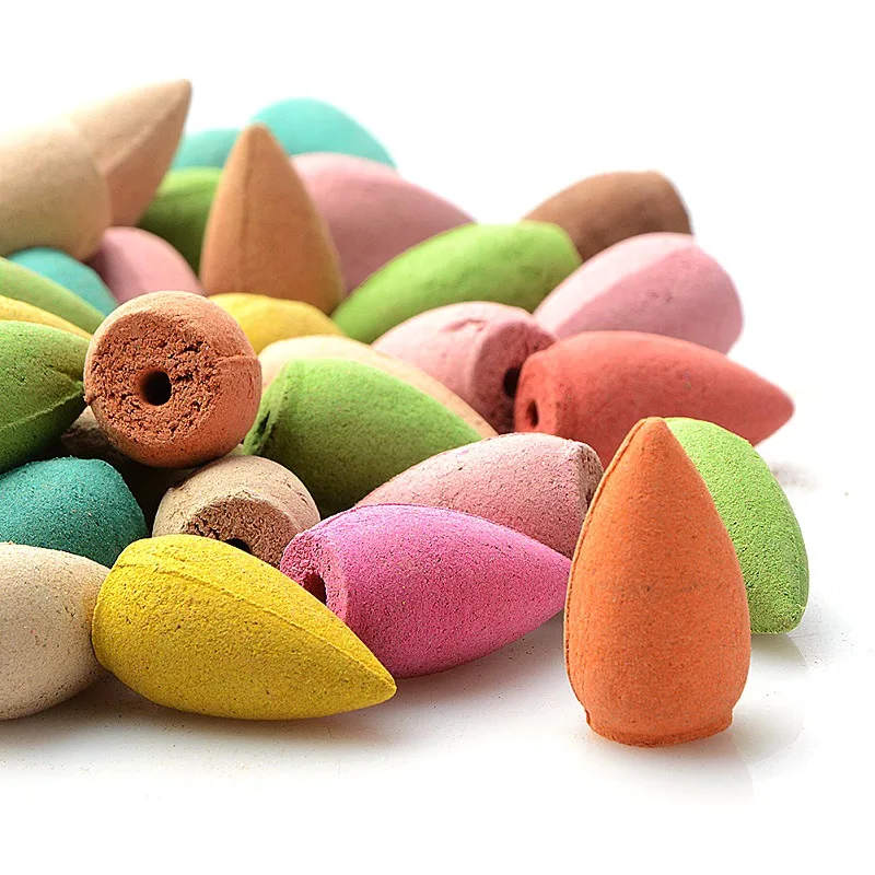 

New 60/130 Pcs Household Natural Reflux Tower Incense Tea Smoke Backflow Incense Fragrant Reflux Aromatherapy Cones
