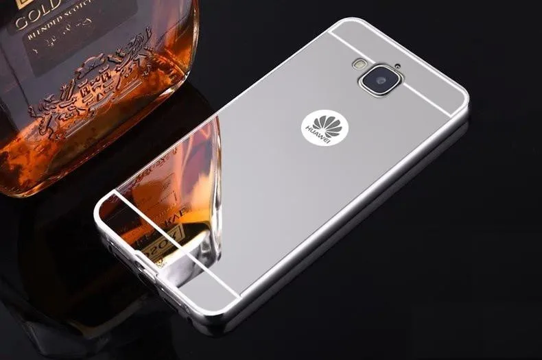 Роскошный зеркальный чехол цвета розовое золото для huawei Y6 Pro Чехол для huawei Honor 4C Pro 4CPRO оболочка задняя крышка для huawei Enjoy 5 - Цвет: Silver