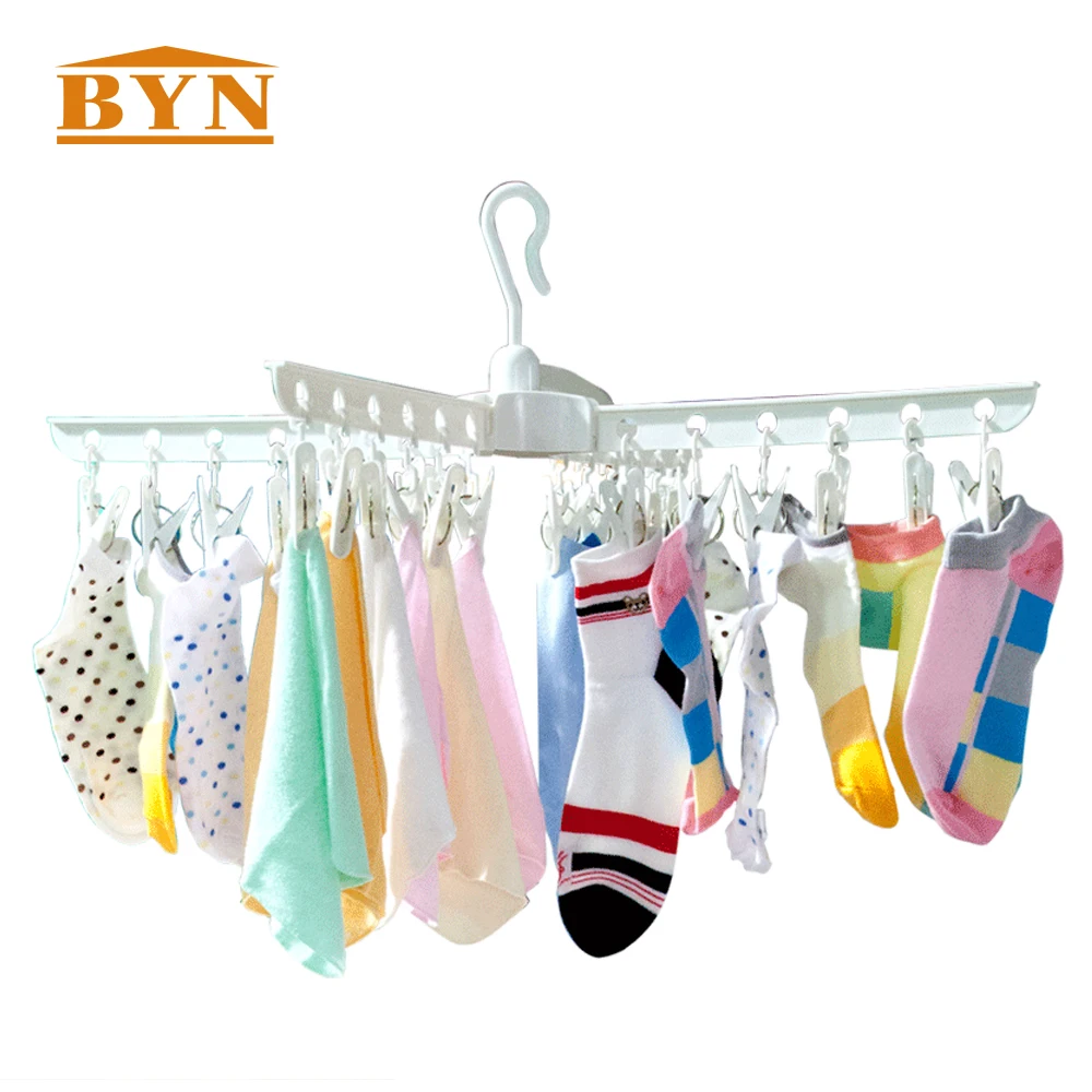 DQ 1002 BYN Bathroom plastic socks drying rack towel holder folding