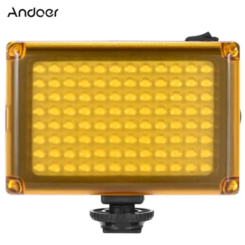 

Andoer AD-96 Mini Panel On-camera LED Video 5500K / 3200K with White&Orange Filters for Canon Nikon Sony DSLR Camera Camcorder