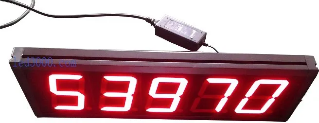 

large size 99999 seconds countdown and count-up led clock red color free shipping