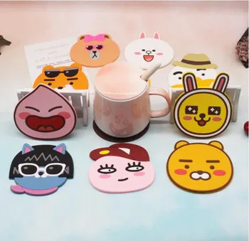 

1Pc 12cm Silicone Dining Table Placemat Coaster Kitchen Accessories Mat Cup Bar Mug Cartoon Animal Owl Totoro Minions Drink Pads