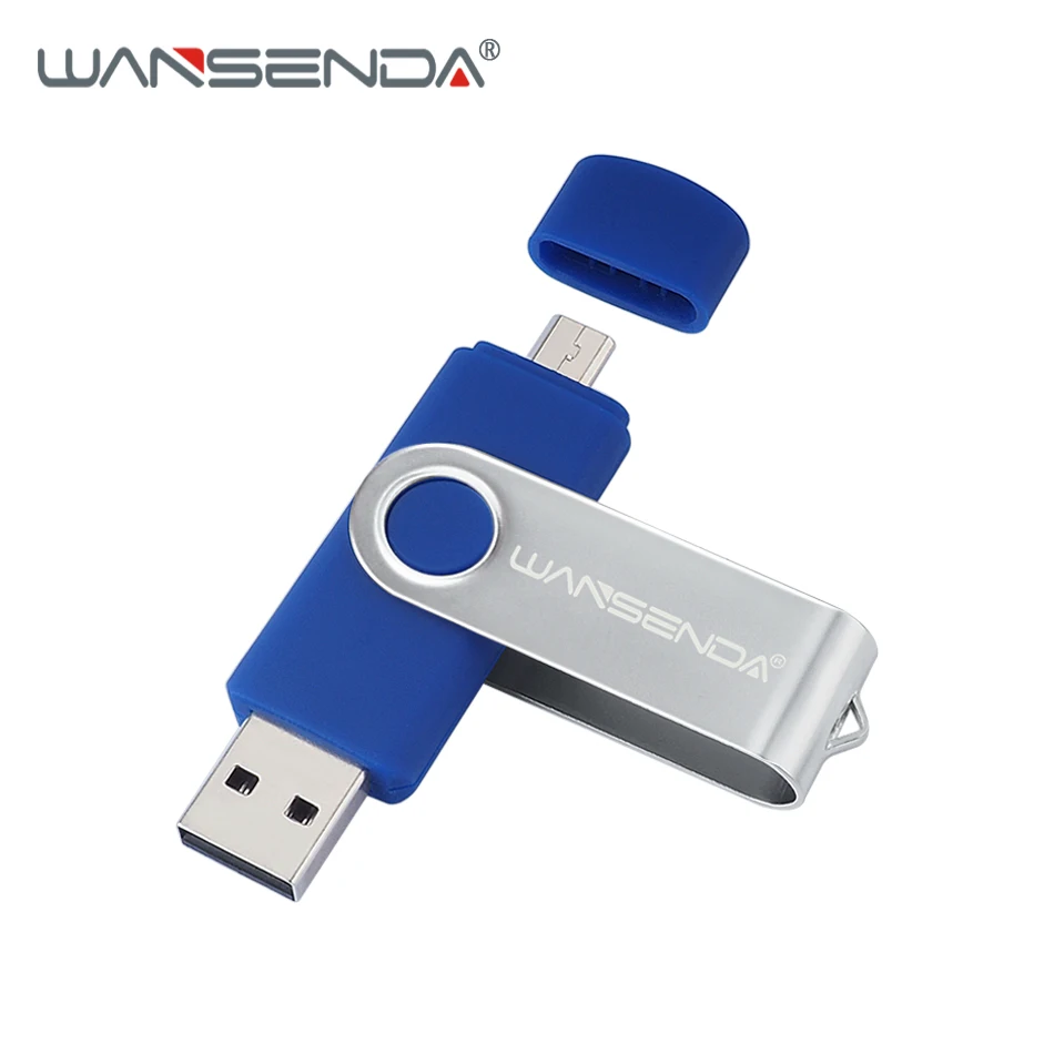 

WANSENDA OTG USB Flash Drive 64GB 128GB Pen Drive 32GB 16GB USB 2.0 External Storage Pendrive For Android 8GB 4GB Metal U Stick