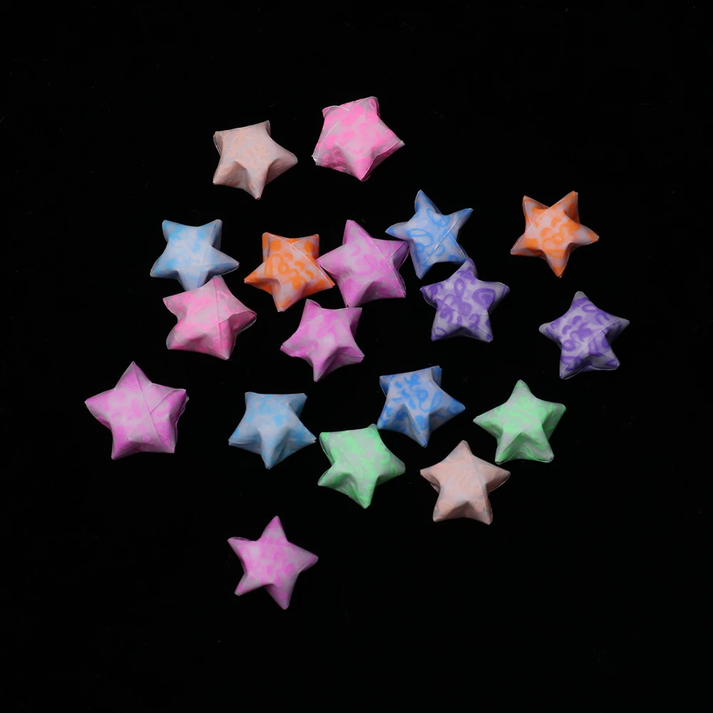 210 шт./лот, смешная светящаяся в темноте, счастливая звезда, оригами, флуоресцентная Складная полоска, бумага с наилучшими пожеланиями, подарок ручной работы, ремесло, бумажный Декор