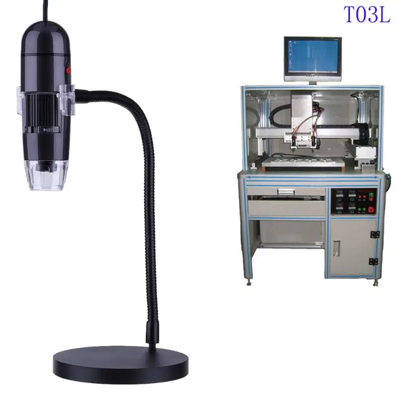 

2.0MP 25X-600X HD Digital Far Focus Microscope PAL/NTSC AV TV Camera Adjustable Stand with 8pcs white light LED lamps