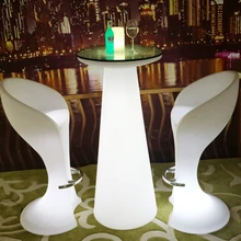 H47 inches waterproof Wireless eat standing light led,up colorful light cocktail bar table with remote controller and adapter