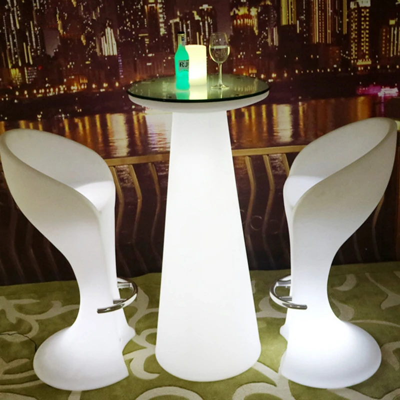 

H47 inches waterproof Wireless eat standing light led,up colorful light cocktail bar table with remote controller and adapter