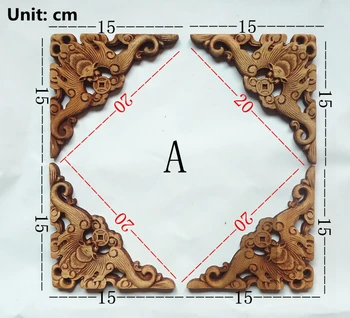 

4PCS/LOT camphor carving angle flowers,European decoration supplies,wood carved horns decorative doors(A136)