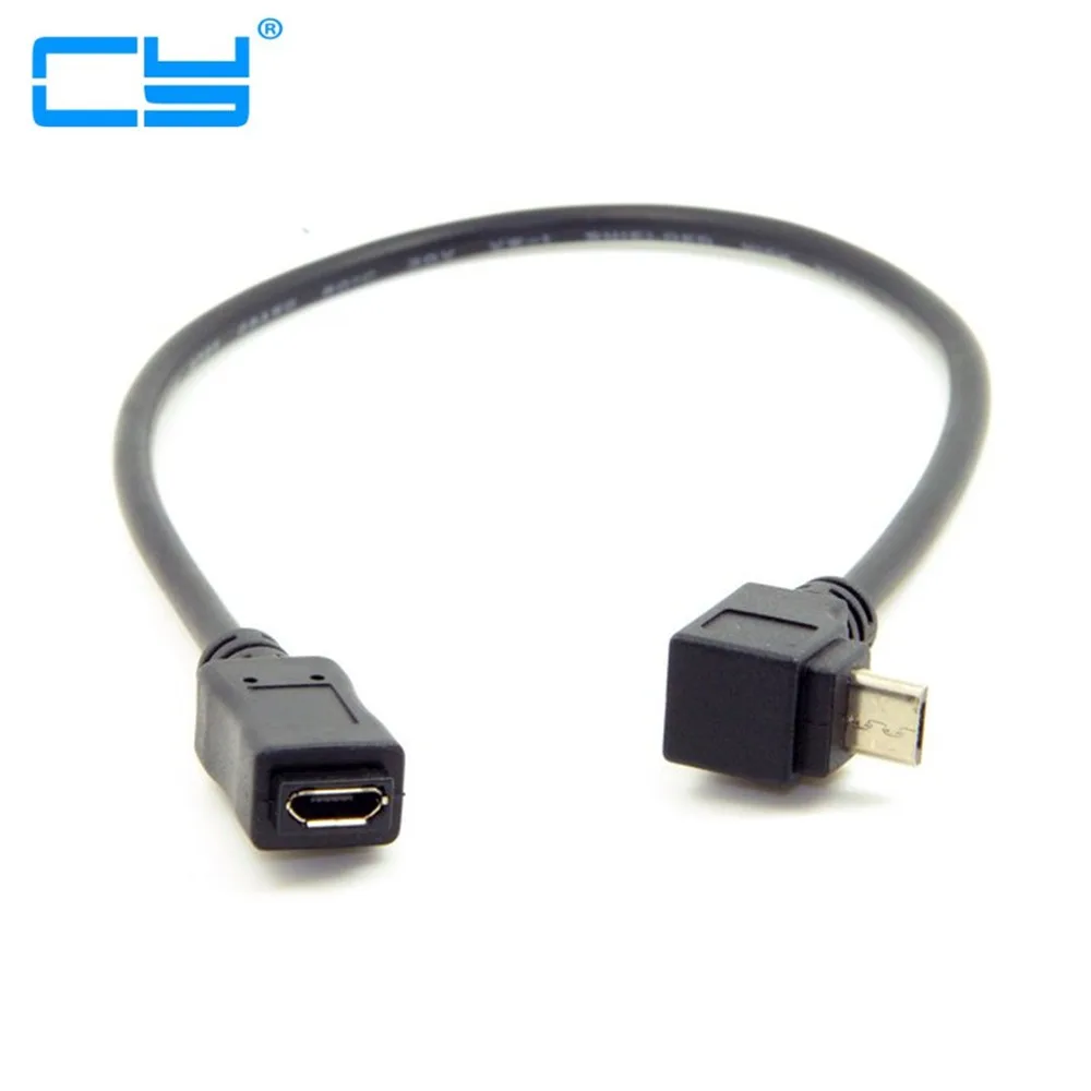 

Up Direction 90 Degree Angled Micro USB 2.0 5Pin Male to Female Extension Cable for Cell Phone Tablet