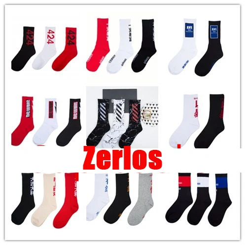 

3 pairs zerlos Harajuku Street Dance Lightning crew Socks Men Stockings compression Hip-Hop Skate Mens Happy Socks Socks Men