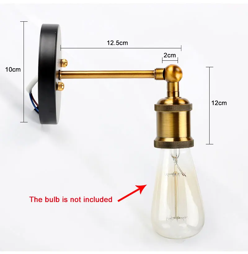 Винтаж настенные светильники бра промышленный настенный светильник 220V E27 Wandlamp Крытый Спальня Ванная комната кабинет фойе проход потолочный светильник