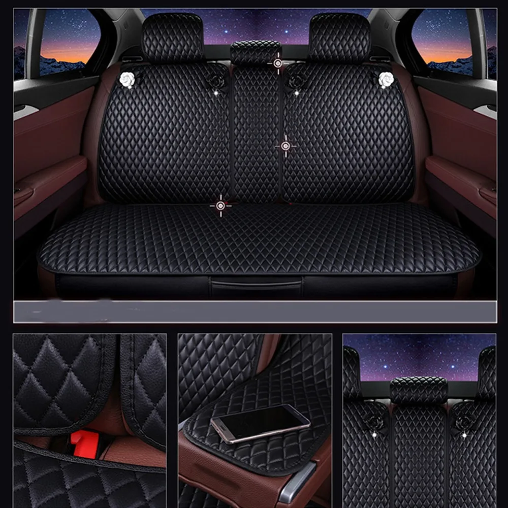 black back leather seat cover