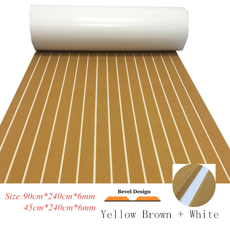 

Bevel Edge EVA Teak Decking Carptet Sheet Yacht Marine Anti Slip Mat Golden Yellow Brown In White Groove Boats Accessories