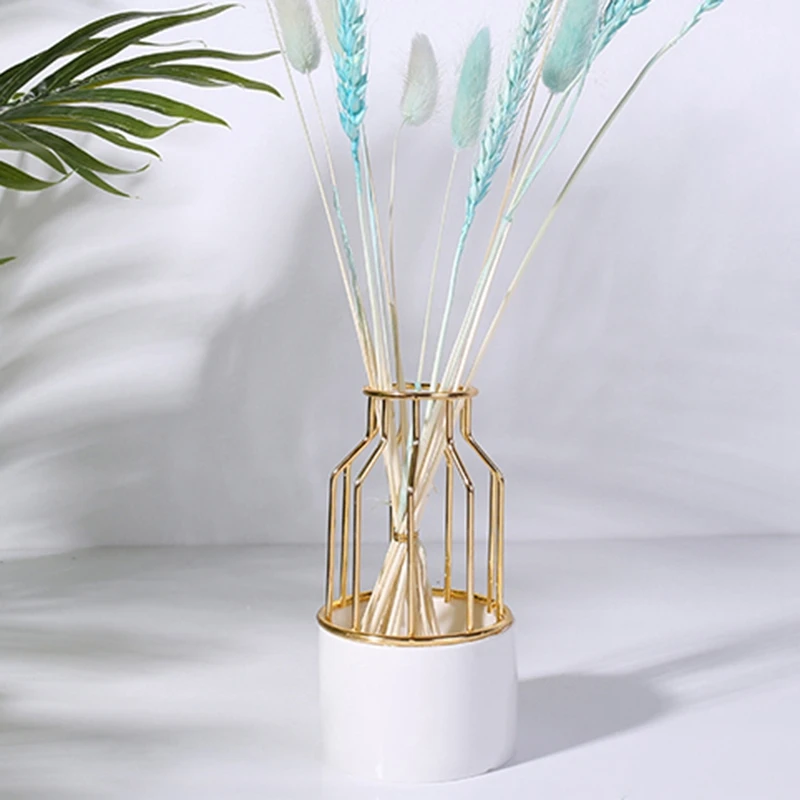 Горячая креативная ваза металлические фарфоровые вазы настольная небольшая Цветочная ваза современный Декор для дома
