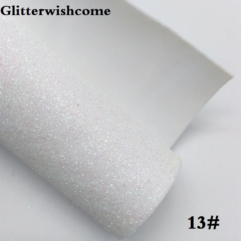 Glitterwishcome 30X134 см мини ролл синтетическая кожа, Fluo мелкие блестки кожа с лайкрой бэк винил для Луки, GM053 - Цвет: 13