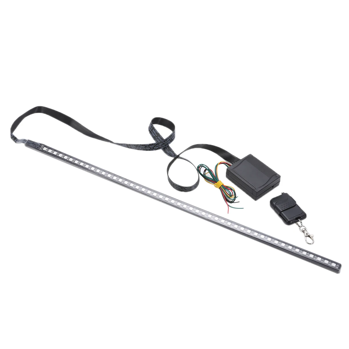 

1set 56cm 48LED RGB Car Scanner Knight Rider Strobe Flash Light Strip + Wireless Remote Control Brake Turning Signal Lamp DC 12V