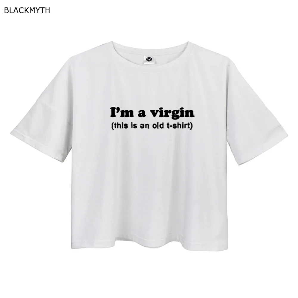 BLACKMYTH/Летняя футболка с круглым вырезом для девочек свободные топы принтом I'm a