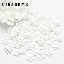 11 мм 100 шт чисто белые крошечные кабошоны для цветов из смолы с плоским основанием | декоративные цветы из смолы