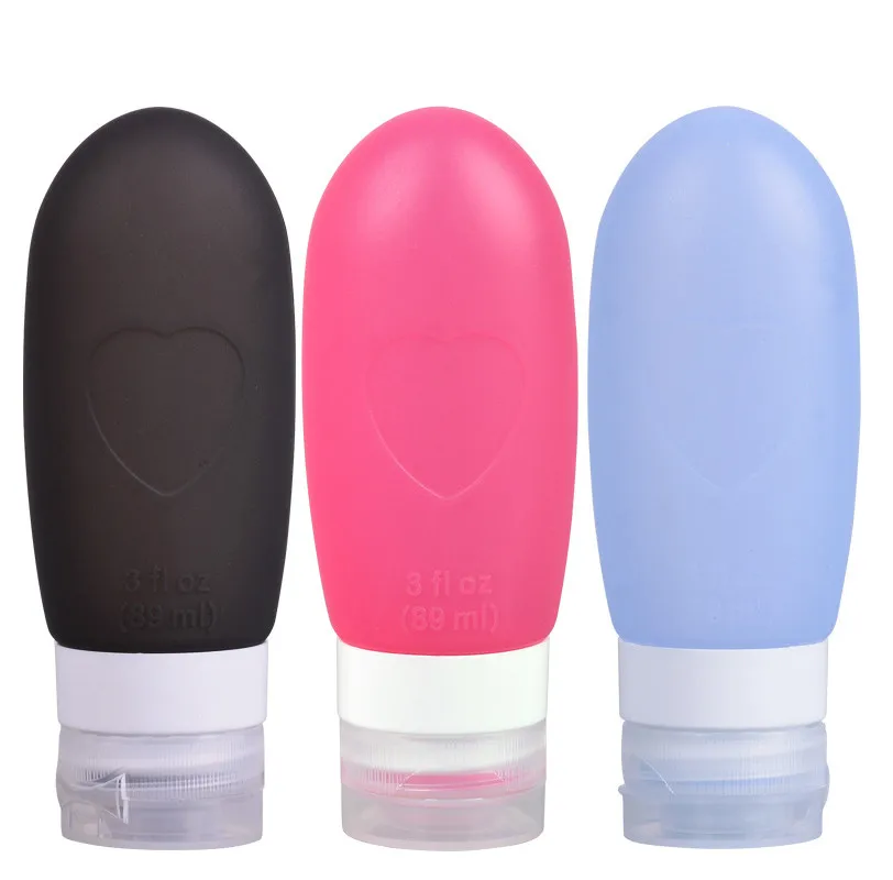 

3Pcs Portable Soft Silicone Travel bottles Set Make Up And Skin Care Refillable Travel Use Travel Bottle L58