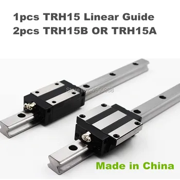 

1pc 15mm Square Linear Guide Rail TRH15 650mm-1050mm &2pcs TRH15B or TRH15A carriages Square Slider Block for CNC Router Milling