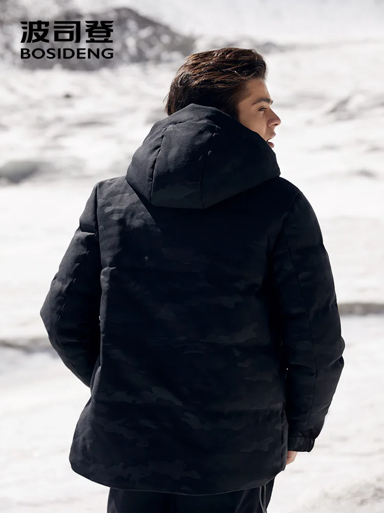 BOSIDENG NEW 90% white goose down jacket hooded goose down coat for men thicken light outwear waterproof high quality B80142145