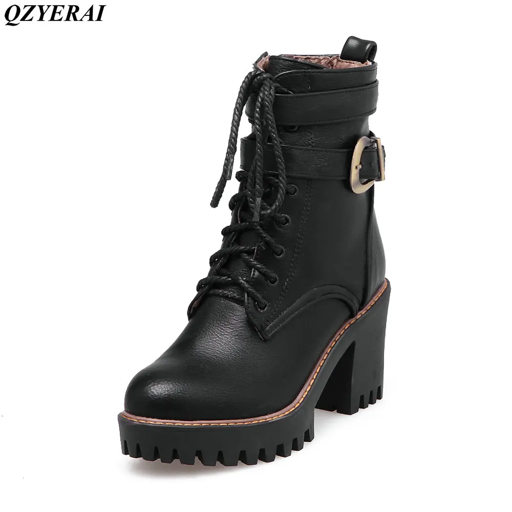 Buy QZYERAI Martin boot European style black boot high