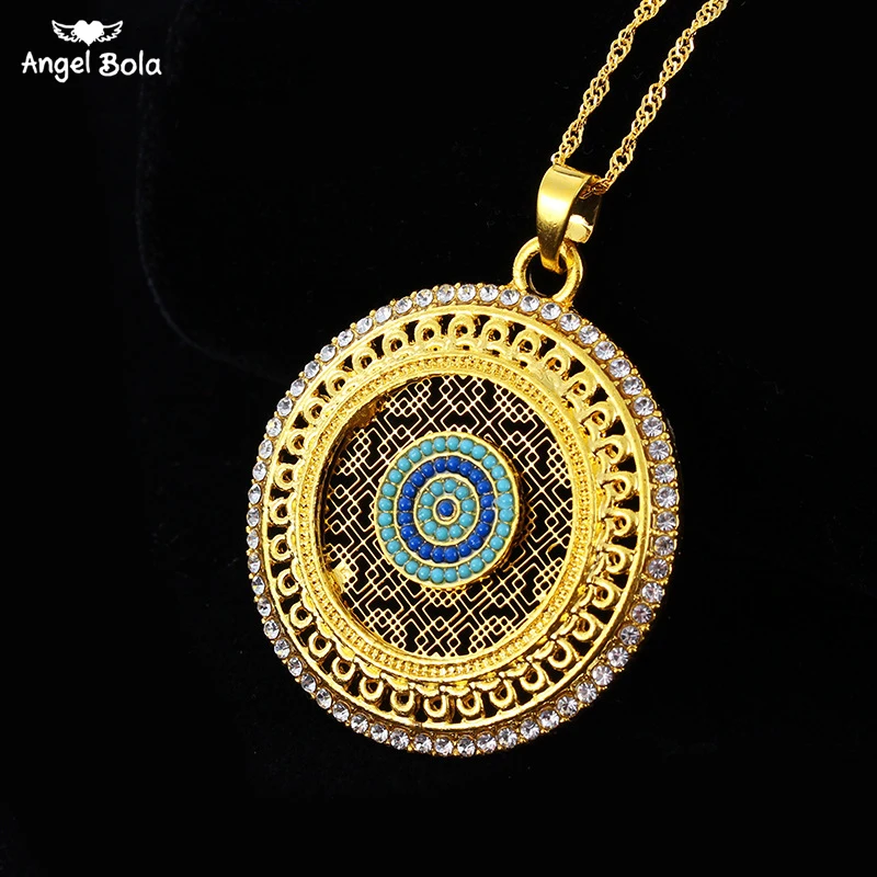 

Fashion Colar Crystal Plated Evil Eye Necklace, Turkish Necklace,blue Evil Eye,Muslim Islam Chain Necklace