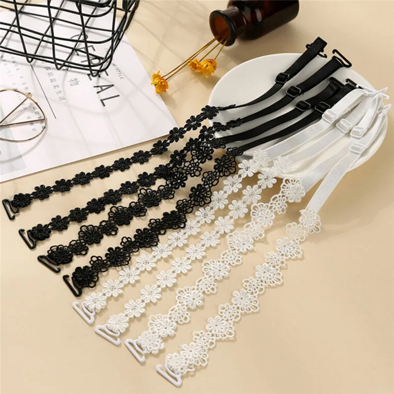 Women Intimate Bra Accessories Decorative Shoulder Cute Flower Lace Bra Straps Replacement