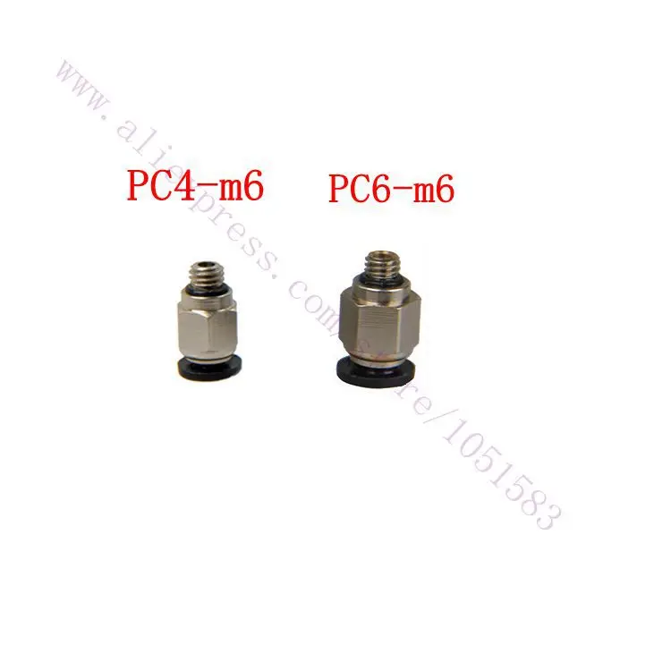 

5pcs  Male Push Fit Pneumatic Straight Fitting PC4-M6 for 1.75mm,PC6-M6 for 3mm,3D Printer MK8 Extruder PTFE Tube quick coupler