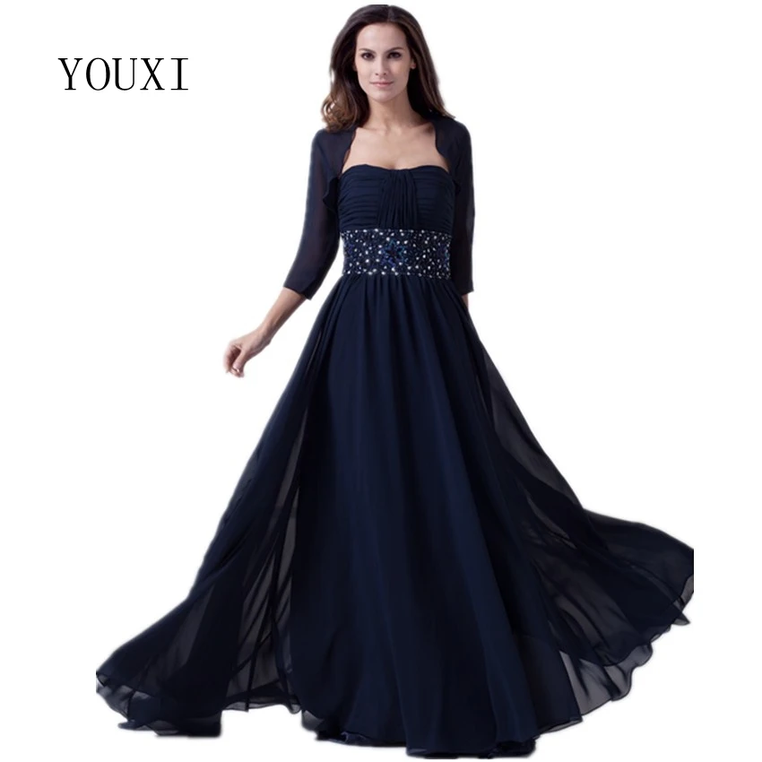 mother of the bride dresses blue with jacket