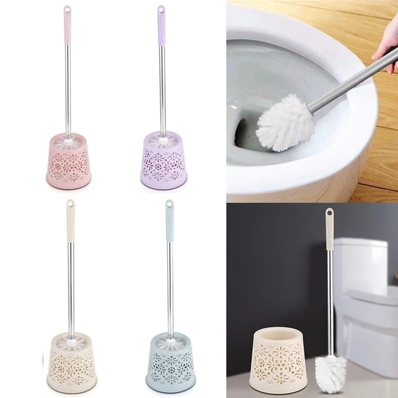 Ершики для туалета с ручкой из нержавеющей стали с держателем инструмент для чистки ванной комнаты