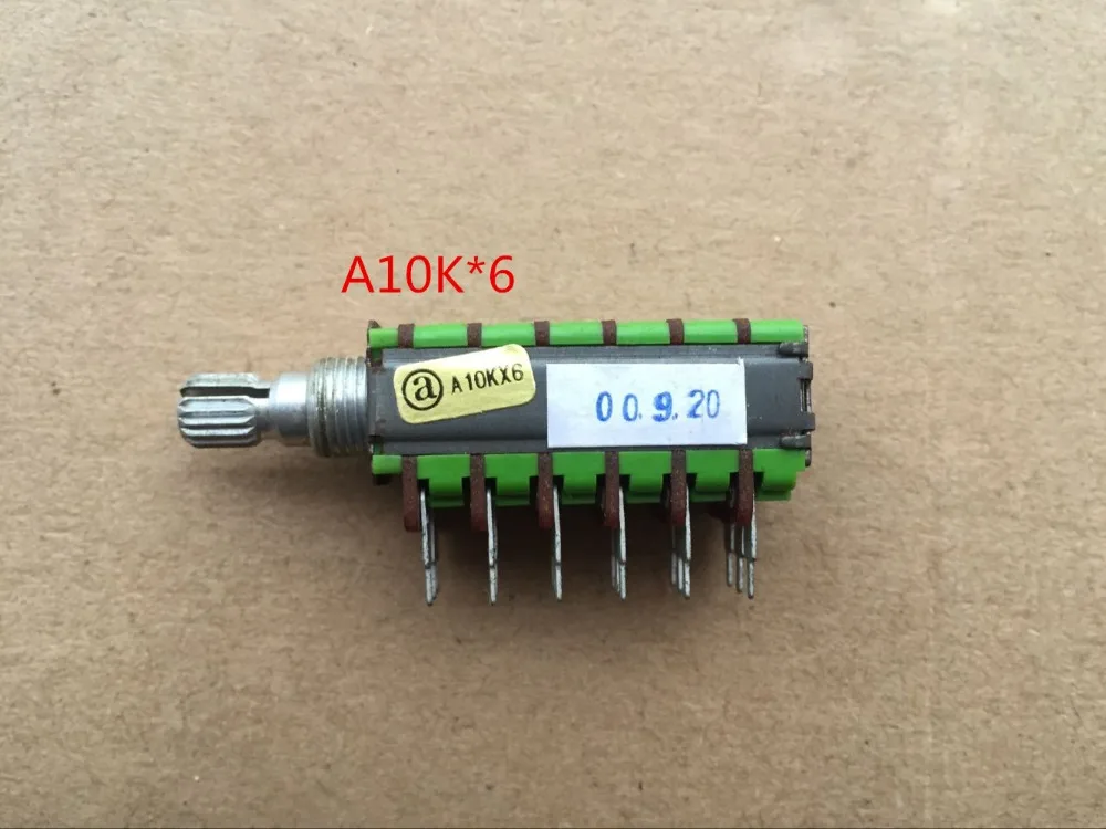 5PCS/LOT Taiwan ALPHA precision potentiometer A10K*6 axis long 15MM