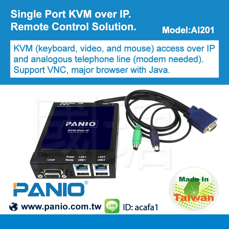 1 Port KVM Over IP Acafa AI201-in KVM Switches from