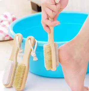 Foot care tool- Multifunction Duplex natural exfoliating foot stone grinding brush feet hanging rub foot stone anti-horny