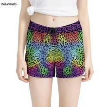 INSTANTARTS красочные леопардовые женские шорты для йоги спортивная одежда для женщин дышащие Пешие прогулки Беговые Спортивные, для тренажерного зала шорты женские